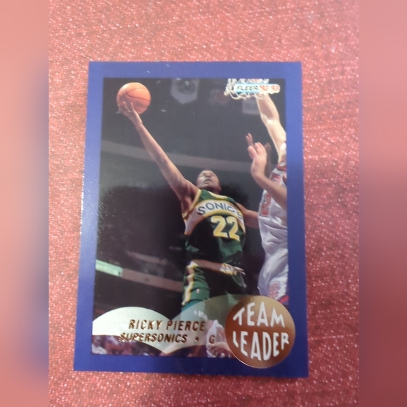 🏀1992-93 Fleer NBA Basketball Trading Card TEAM LEADERS CARD #25 RICKY PIERCE - Picture 3 of 4